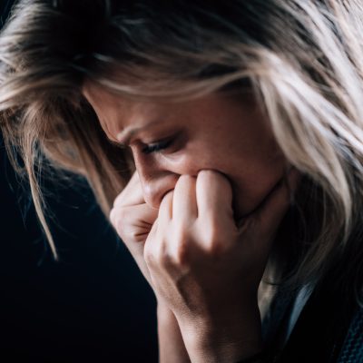 Phobia – Portrait of a Fearful Troubled Woman